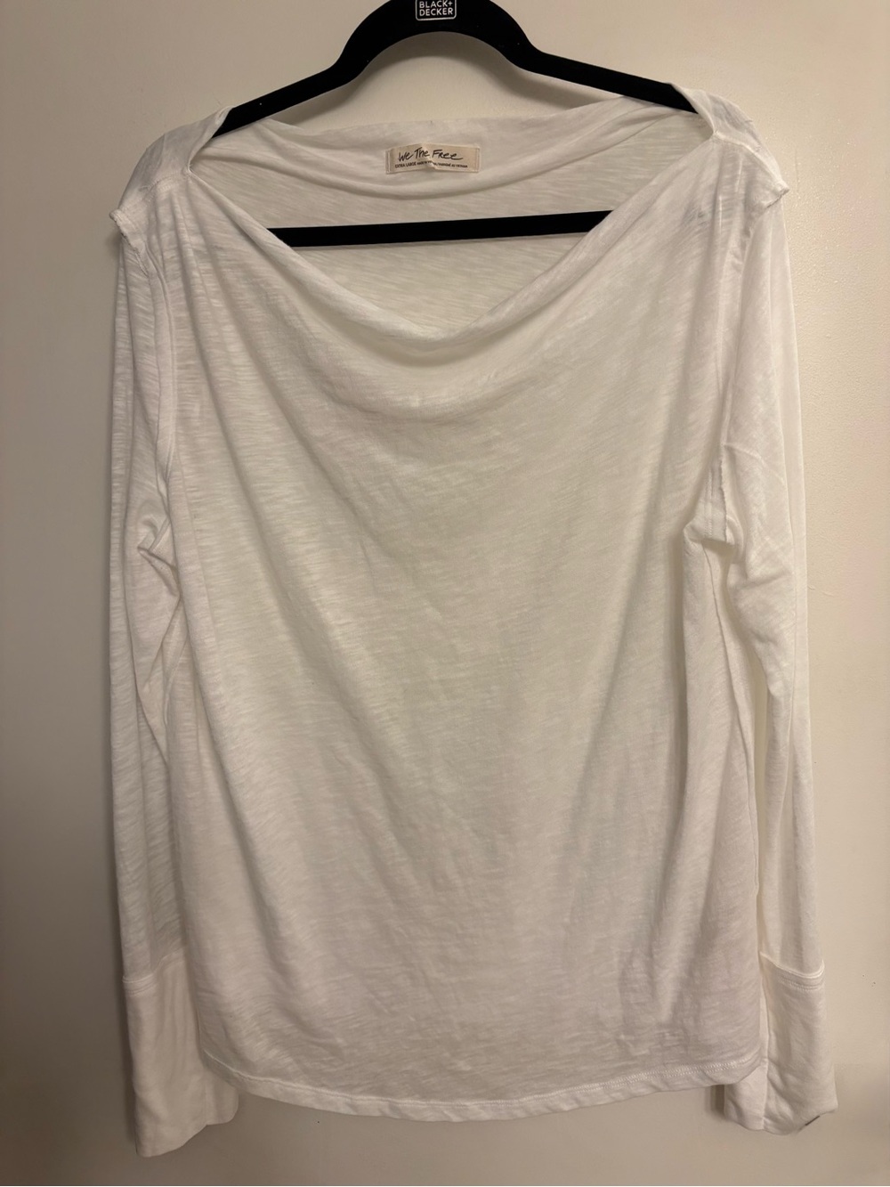 Free People Slightly Sheer Ottoman Slouchy Tunic White Mock Neck XL